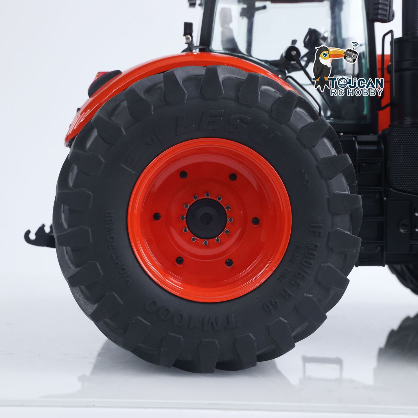 LESU 4x4 Metal 1/14 RC Hydraulic Tractor Car AOUE 1050 Radio Controlled Farm Truck Light Smoking Simulation Sound Differential