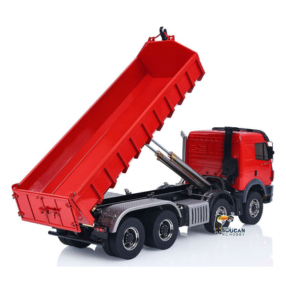 1/14 8*8 Remote Control Hydraulic Roll On Off Dump Truck 1838 2 Valves RC Full Tipper 3Speed Gearbox Hobbywing 1060 Brushed ESC