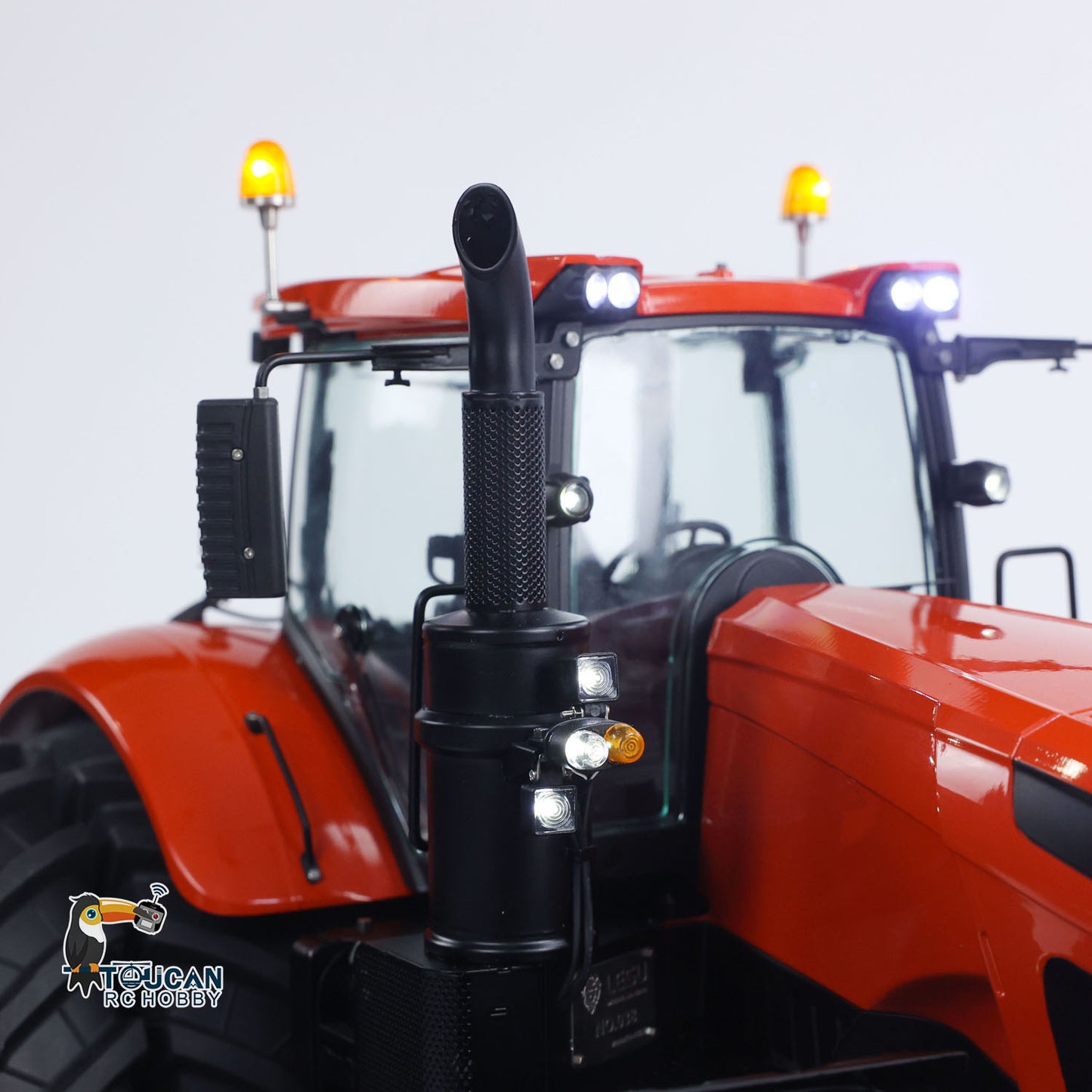 LESU 4x4 Metal 1/14 RC Hydraulic Tractor Car AOUE 1050 Radio Controlled Farm Truck Light Smoking Simulation Sound Differential