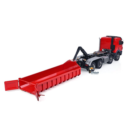 1/14 8*8 Remote Control Hydraulic Roll On Off Dump Truck 1838 2 Valves RC Full Tipper 3Speed Gearbox Hobbywing 1060 Brushed ESC