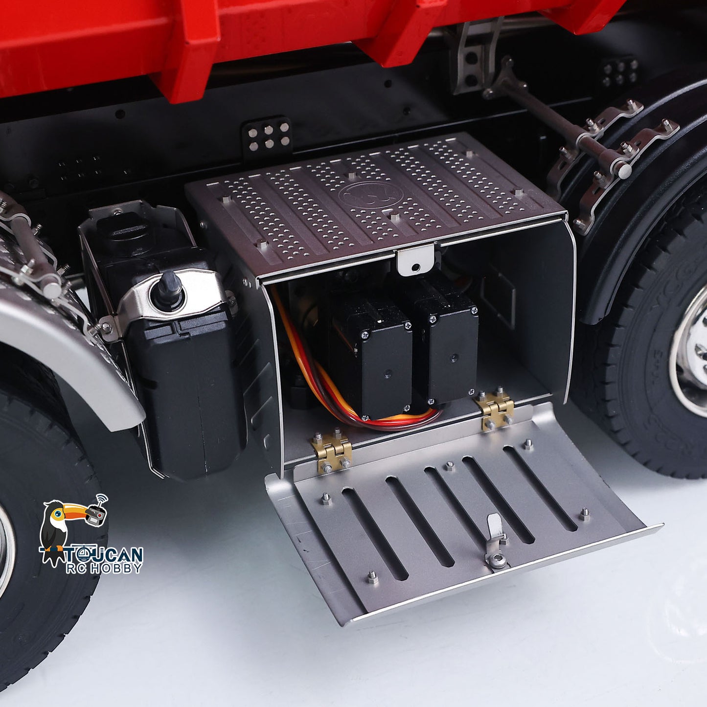 1/14 8*8 Remote Control Hydraulic Roll On Off Dump Truck 1838 2 Valves RC Full Tipper 3Speed Gearbox Hobbywing 1060 Brushed ESC