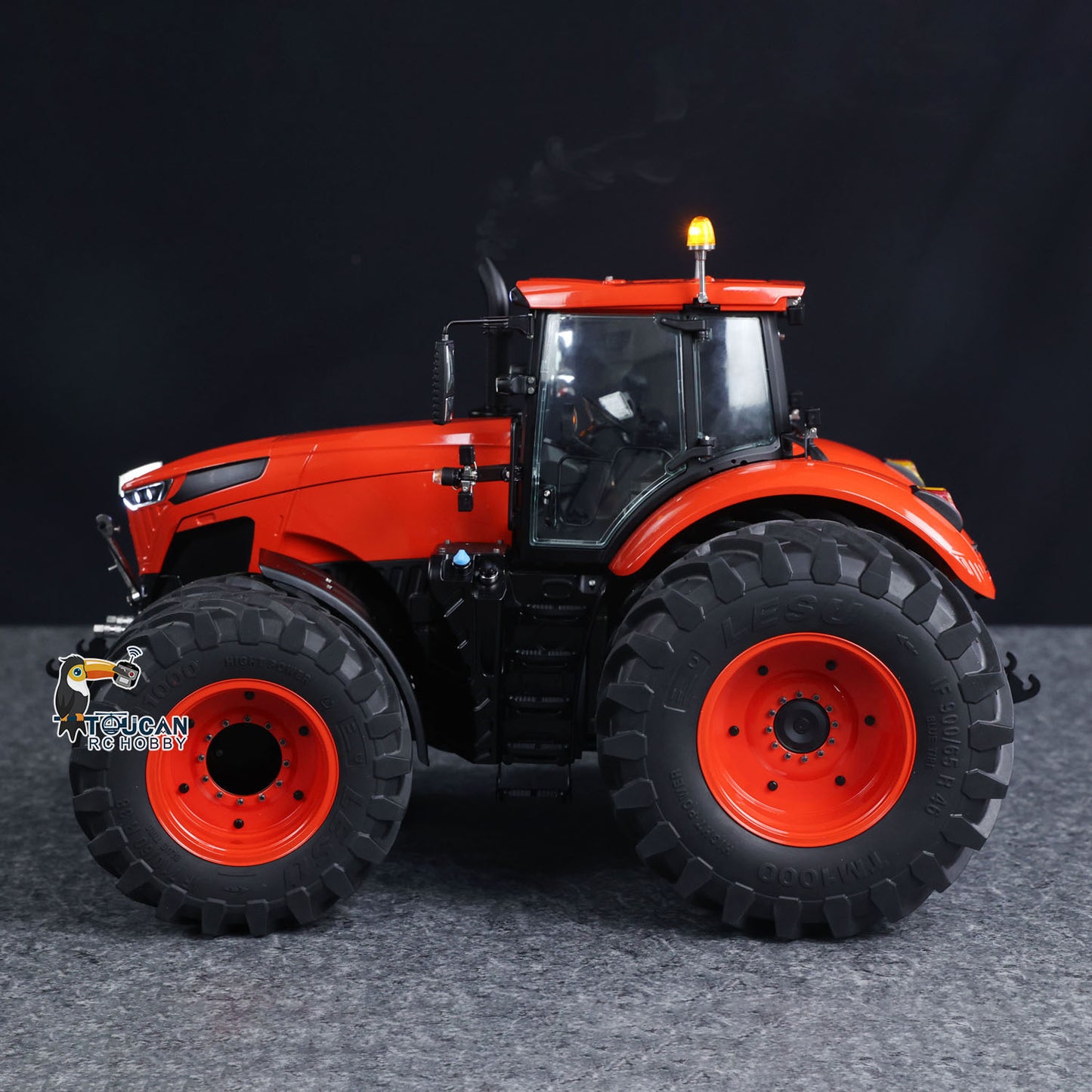 LESU 4x4 Metal 1/14 RC Hydraulic Tractor Car AOUE 1050 Radio Controlled Farm Truck Light Smoking Simulation Sound Differential