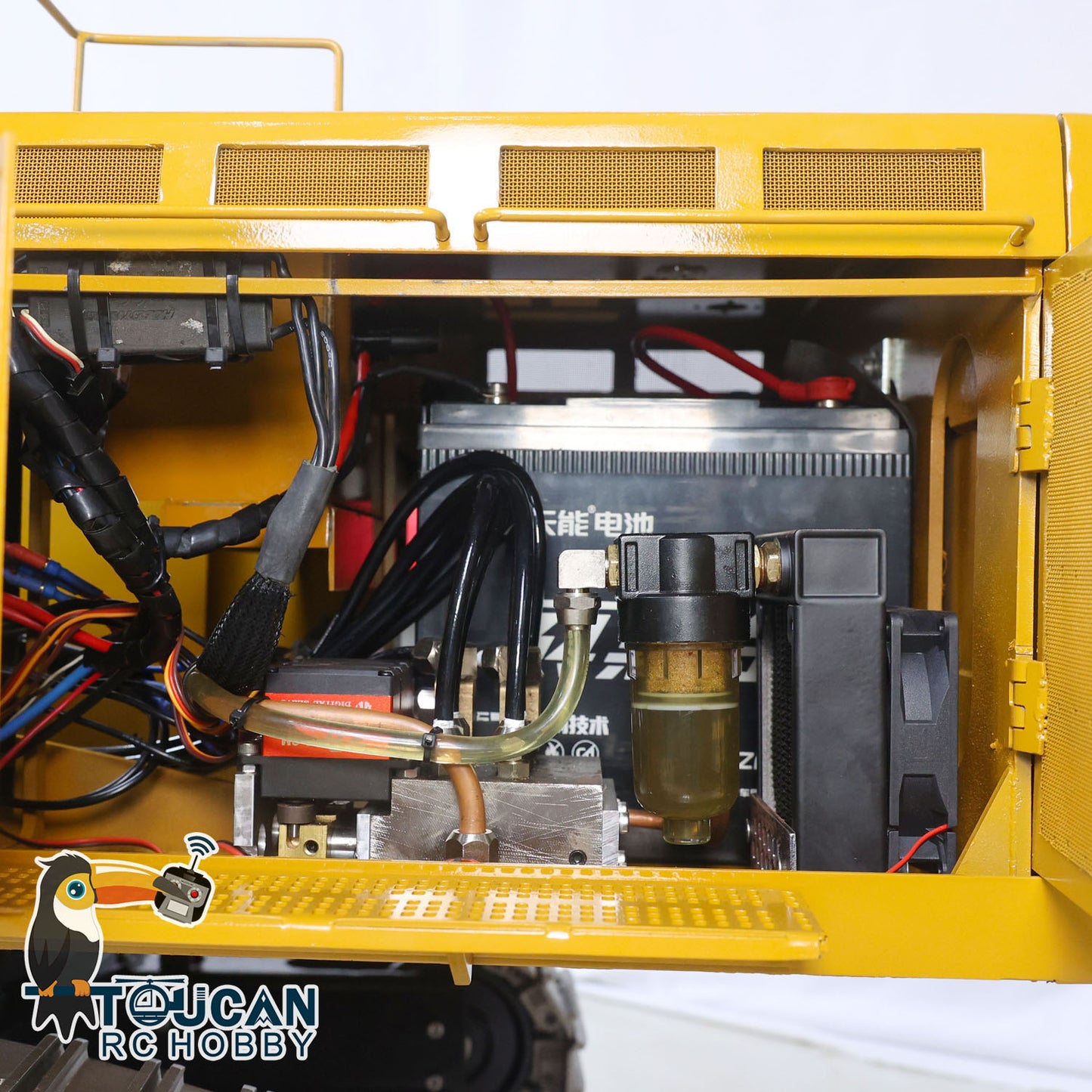 EN STOCK Métal 1/8 390F RC Excavatrice hydraulique Pelle Cisaille Ciseaux Grab Godet Ripper Coupleur à dégagement rapide