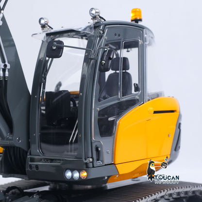 15MC LESU Metal 1/14 Hydraulic RC Excavator MC15 4 Arms Remote Control Digger Model 9 Ways Valve Dual Pumps Light Sound Radio Battery