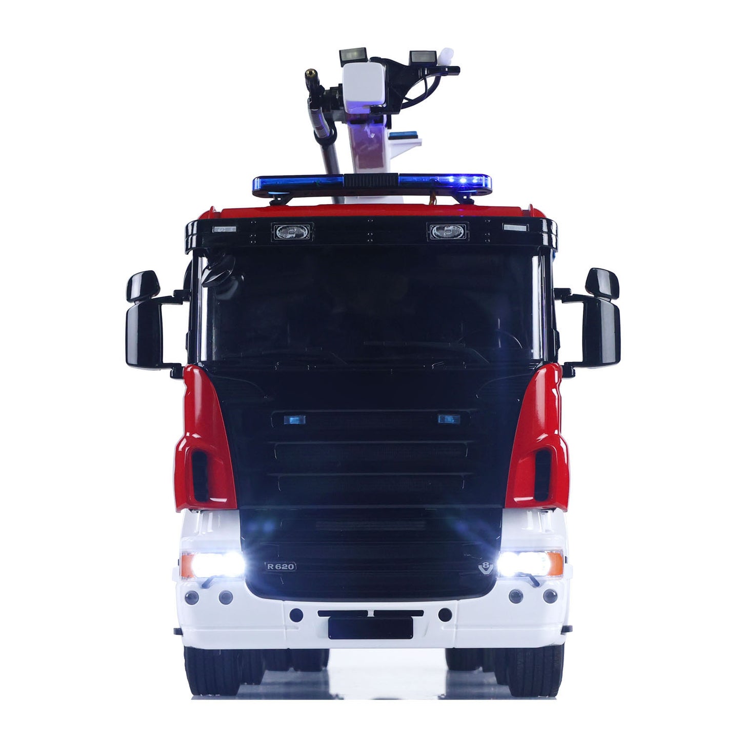 SC 8x4 1/14 Metal Chassis RC Snozzle High-reach Extendable Turret Fire Truck Car