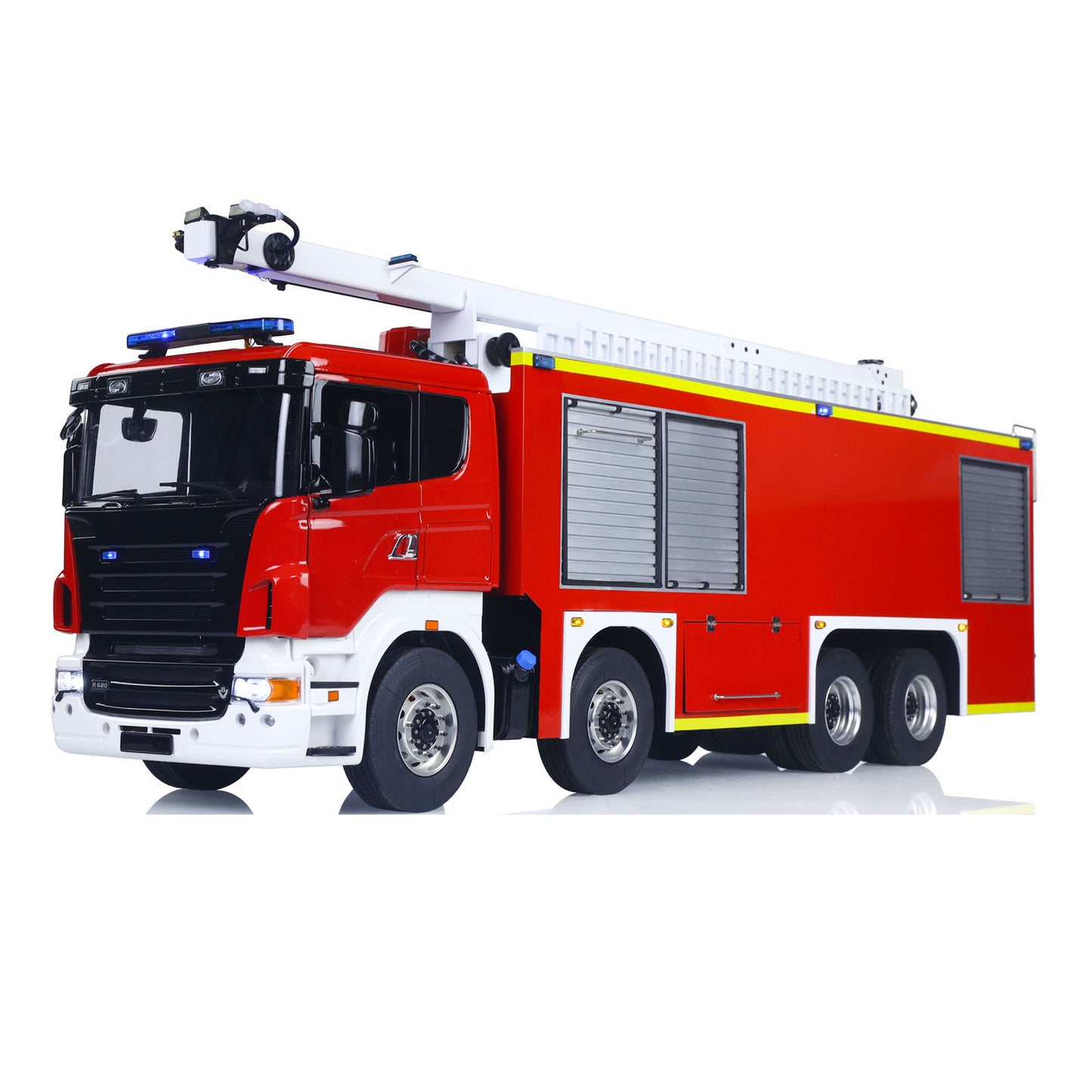 SC 8x4 1/14 Metal Chassis RC Snozzle High-reach Extendable Turret Fire Truck Car