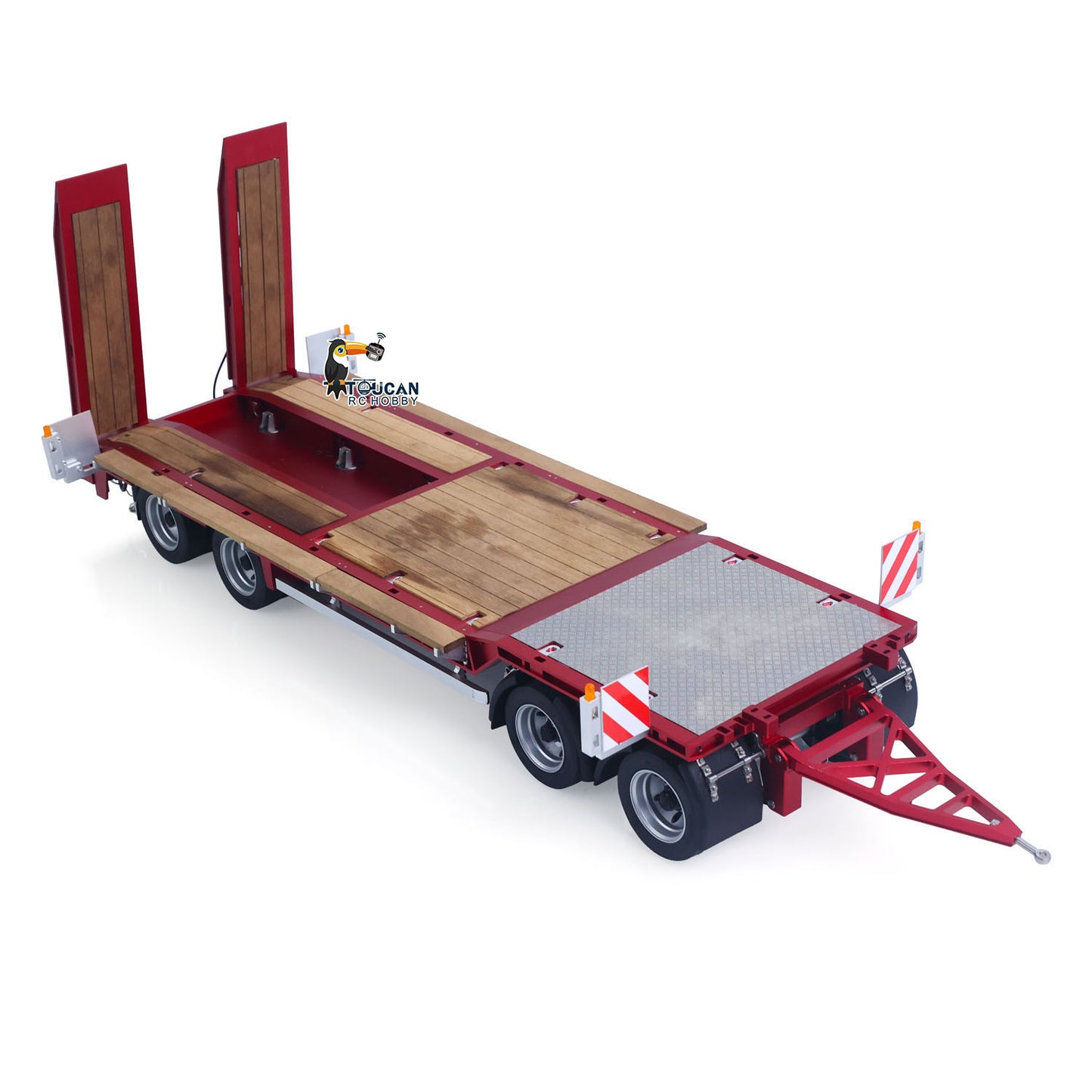 4-Axles Metal Hydraulic Trailer W/ Supported Leg for 1/14 Remote Control Tractor Truck 56379 56375 TAMIYA RC Dumper 56366 RC Lorry Car Model