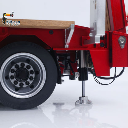 4-Axles Metal Hydraulic Trailer W/ Supported Leg for 1/14 Remote Control Tractor Truck 56379 56375 TAMIYA RC Dumper 56366 RC Lorry Car Model
