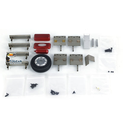 1/14 3 Axles Metal Trailer Extendible Trailers for RC Tractor Truck Car Models