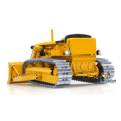 Metal 1/14 RC Hydraulic Bulldozer D7 Remote Control Dozer Model Engineering Vehicle Flysky Radio Light Sound System Battery