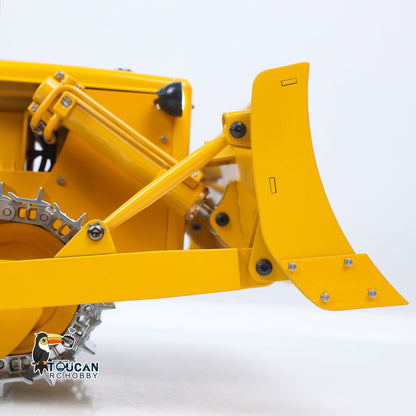 Metal 1/14 RC Hydraulic Bulldozer D7 Remote Control Dozer Model Engineering Vehicle Flysky Radio Light Sound System Battery