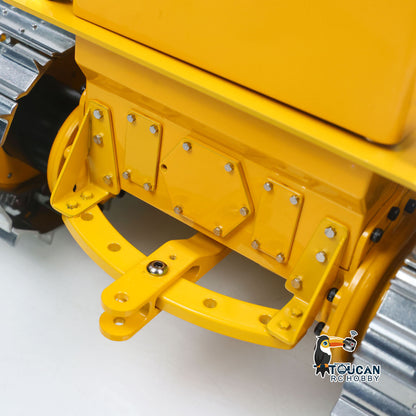 Metal 1/14 RC Hydraulic Bulldozer D7 Remote Control Dozer Model Engineering Vehicle Flysky Radio Light Sound System Battery