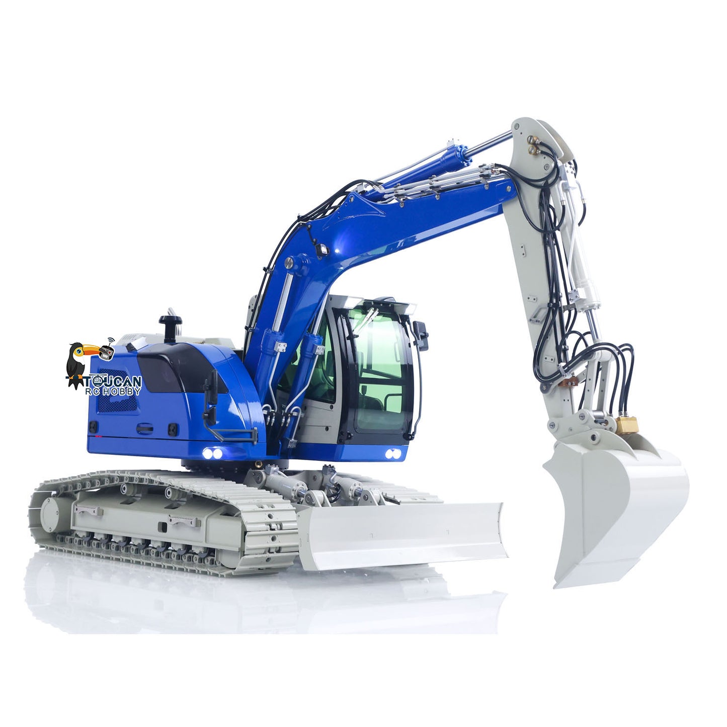 JDM-208 1/14 7CH Remote Control Hydraulic Excavator R920 2Arms Metal RC Digger Flysky PL18 EV Lite Sound System Quick Coupler