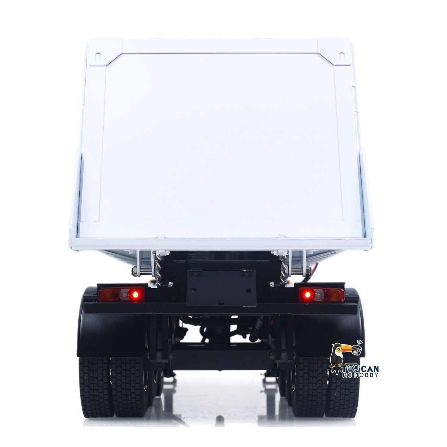 3 Axles Stainless Steel Hydraulic Semi Trailer W/ Supported Leg Light System for 1/14 DIY Tamiya Remote Control Tractor Truck
