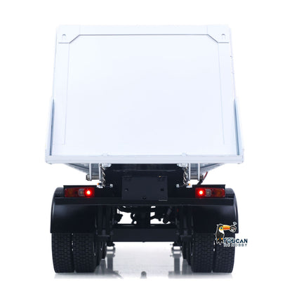 3 Axles Stainless Steel Hydraulic Semi Trailer W/ Supported Leg Light System for 1/14 DIY Tamiya Remote Control Tractor Truck