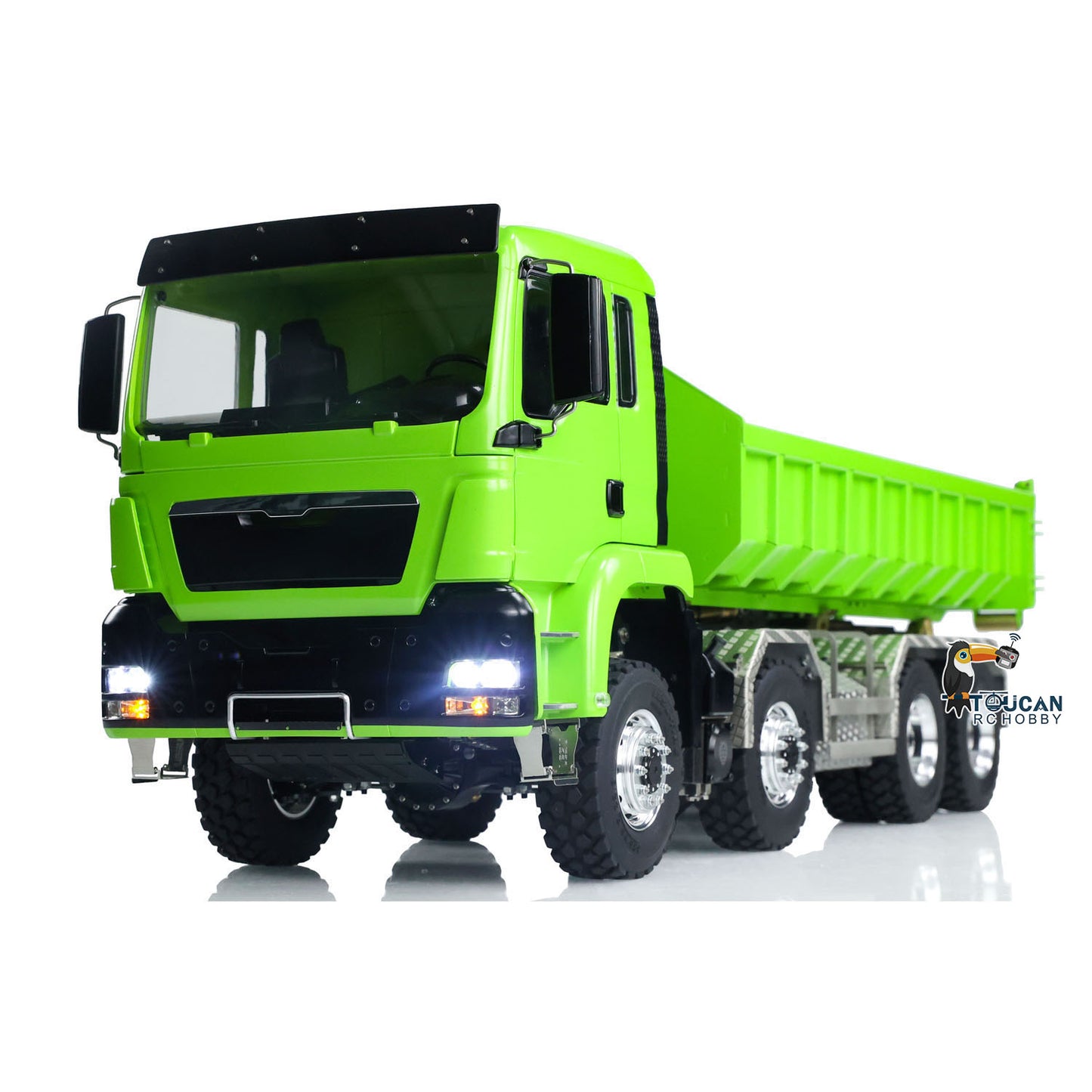 LESU TGS 1/14 RC Hydraulic Roll On Off Dump Truck 8x8 Metal Chassis Dumper Differential Lock EDS Axles 2Speed Gearbox Model Car