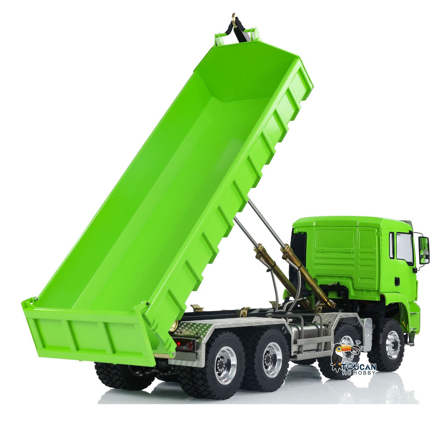 LESU TGS 1/14 RC Hydraulic Roll On Off Dump Truck 8x8 Metal Chassis Dumper Differential Lock EDS Axles 2Speed Gearbox Model Car