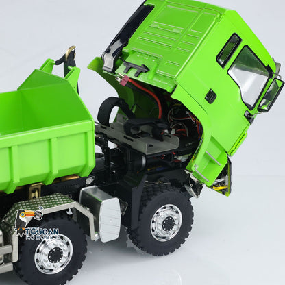 LESU TGS 1/14 RC Hydraulic Roll On Off Dump Truck 8x8 Metal Chassis Dumper Differential Lock EDS Axles 2Speed Gearbox Model Car