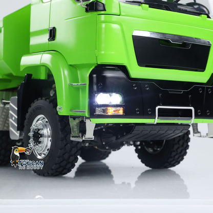 LESU TGS 1/14 RC Hydraulic Roll On Off Dump Truck 8x8 Metal Chassis Dumper Differential Lock EDS Axles 2Speed Gearbox Model Car