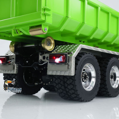 LESU TGS 1/14 RC Hydraulic Roll On Off Dump Truck 8x8 Metal Chassis Dumper Differential Lock EDS Axles 2Speed Gearbox Model Car