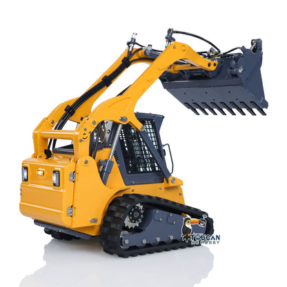 US Stock LESU AoueLT5 1/14 Stainless Steel Hydraulic RC Skid-Steer Loader B0008 with Light Sound System I6S Radio System