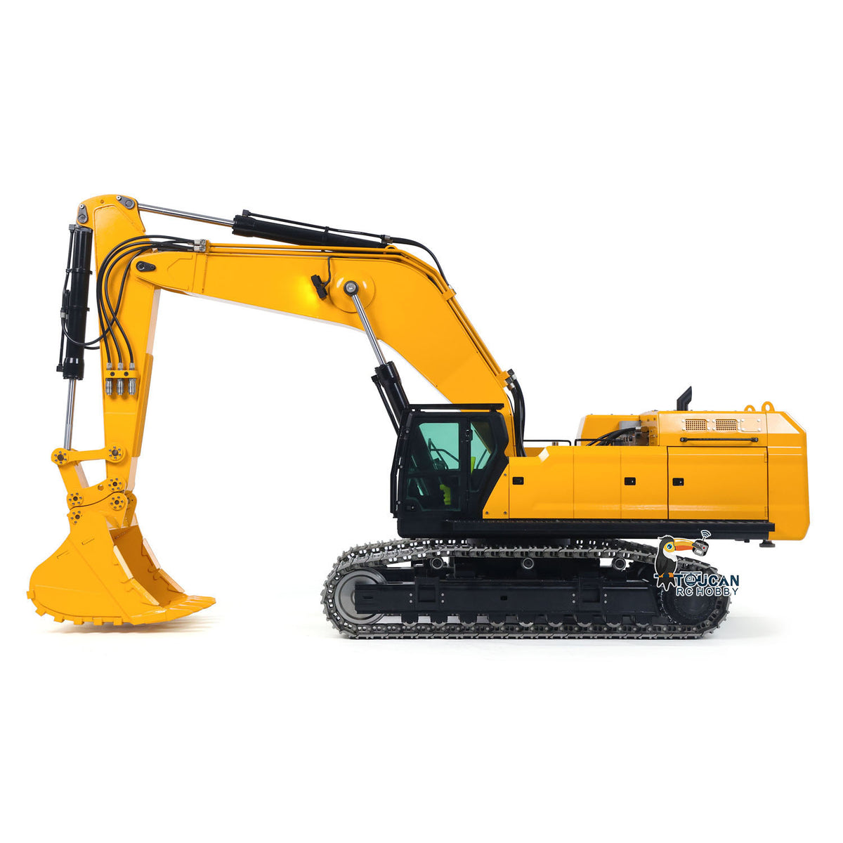 TOUCAN 55KG! 1/12 Metal Remote Control Hydraulic Tracked Excavator 395F RC Digger 2830 Brushless Motor Dual Pump System Flysky Radio
