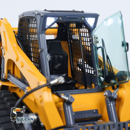 US Stock LESU AoueLT5 1/14 Stainless Steel Hydraulic RC Skid-Steer Loader B0008 with Light Sound System I6S Radio System