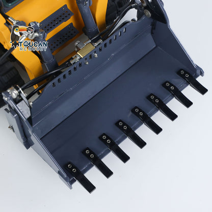 US Stock LESU AoueLT5 1/14 Stainless Steel Hydraulic RC Skid-Steer Loader B0008 with Light Sound System I6S Radio System