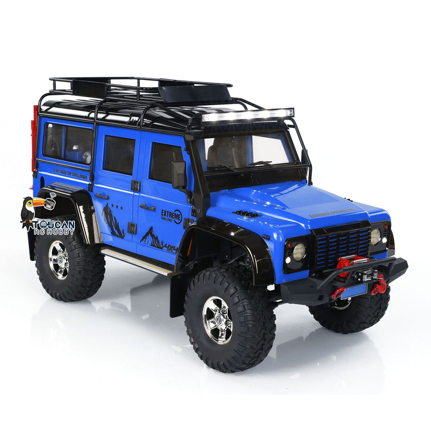 Voiture à chenilles RC 1/10 4x4 Véhicule d'escalade tout-terrain P411 Lumières Treuil fumant