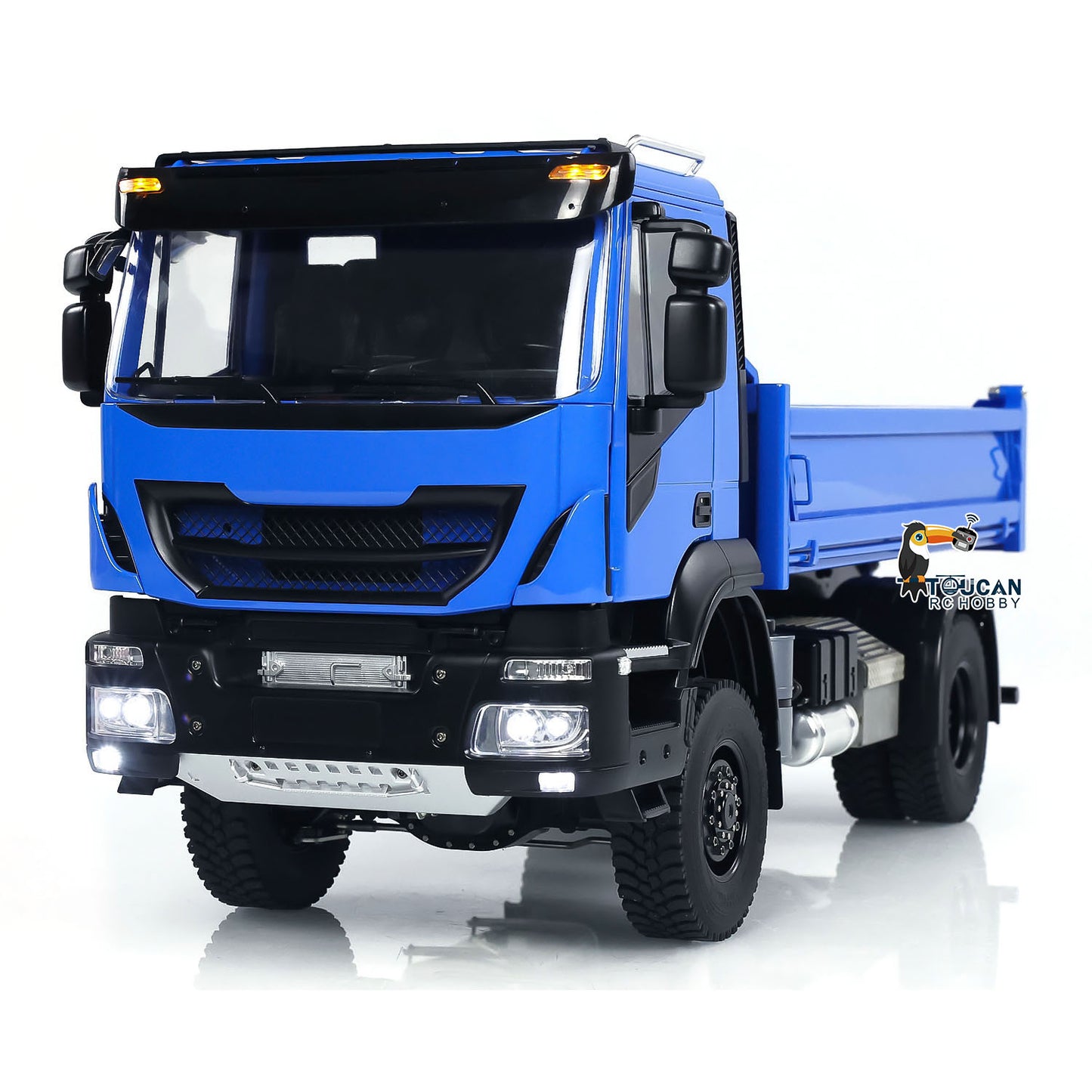 Metal 1/14 4x4 RC Hydraulic Dump Truck RC Tipper Customized Blue