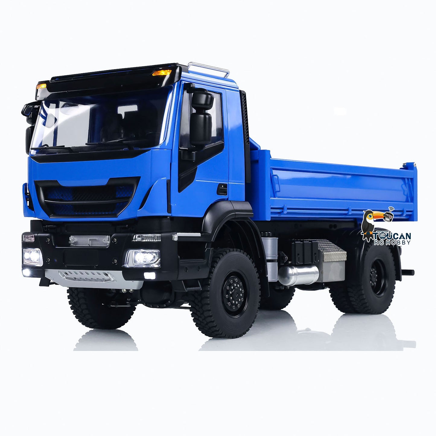 Metal 1/14 4x4 RC Hydraulic Dump Truck RC Tipper Customized Blue