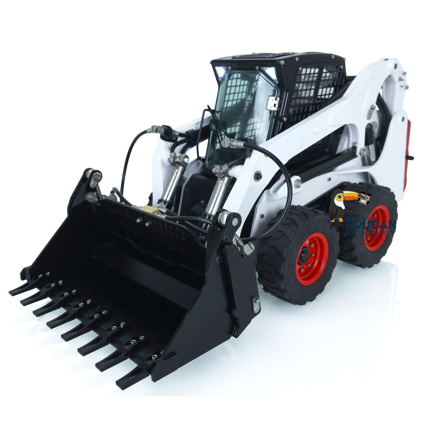 US STOCK LESU 1/14 Bobcat Hydraulic RC Loader Wheeled Skid-Steer Aoue LT5H I6S Radio Cars