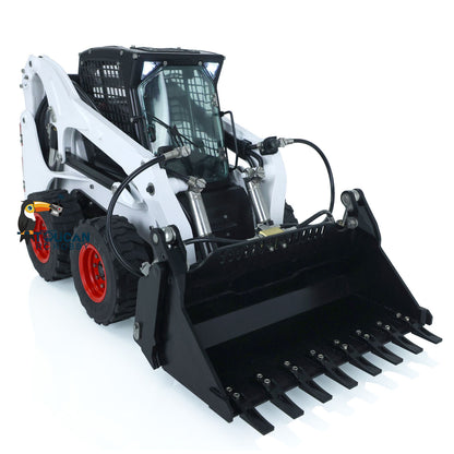 US STOCK LESU 1/14 Bobcat Hydraulic RC Loader Wheeled Skid-Steer Aoue LT5H I6S Radio Cars