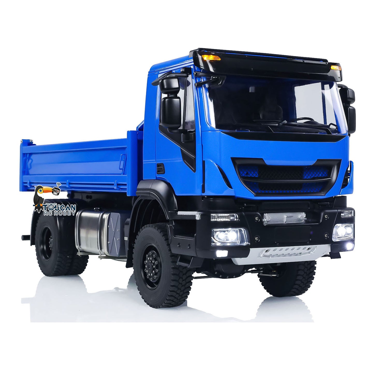 Metal 1/14 4x4 RC Hydraulic Dump Truck RC Tipper Customized Blue