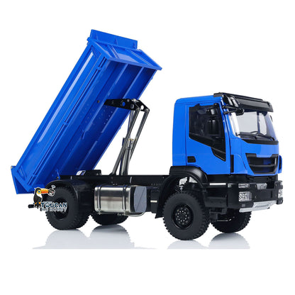 Metal 1/14 4x4 RC Hydraulic Dump Truck RC Tipper Customized Blue