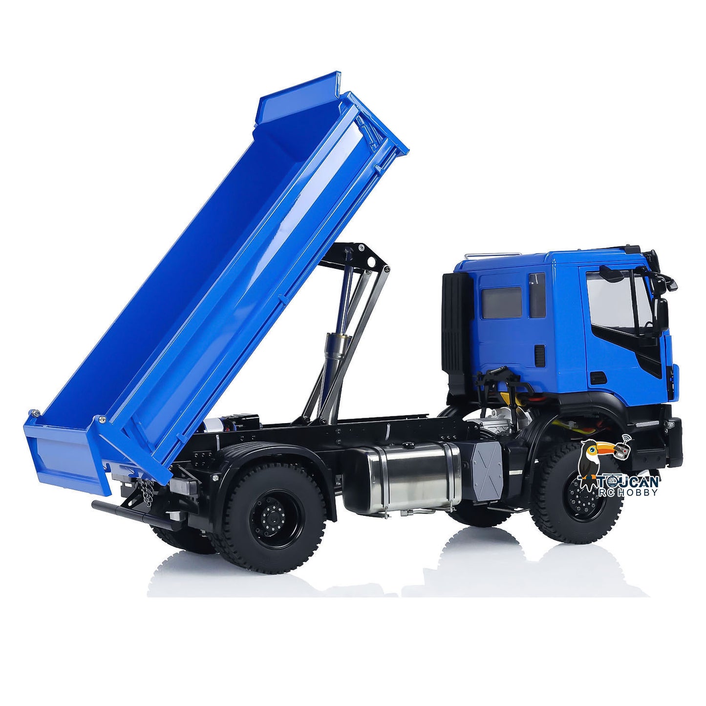 Metal 1/14 4x4 RC Hydraulic Dump Truck RC Tipper Customized Blue