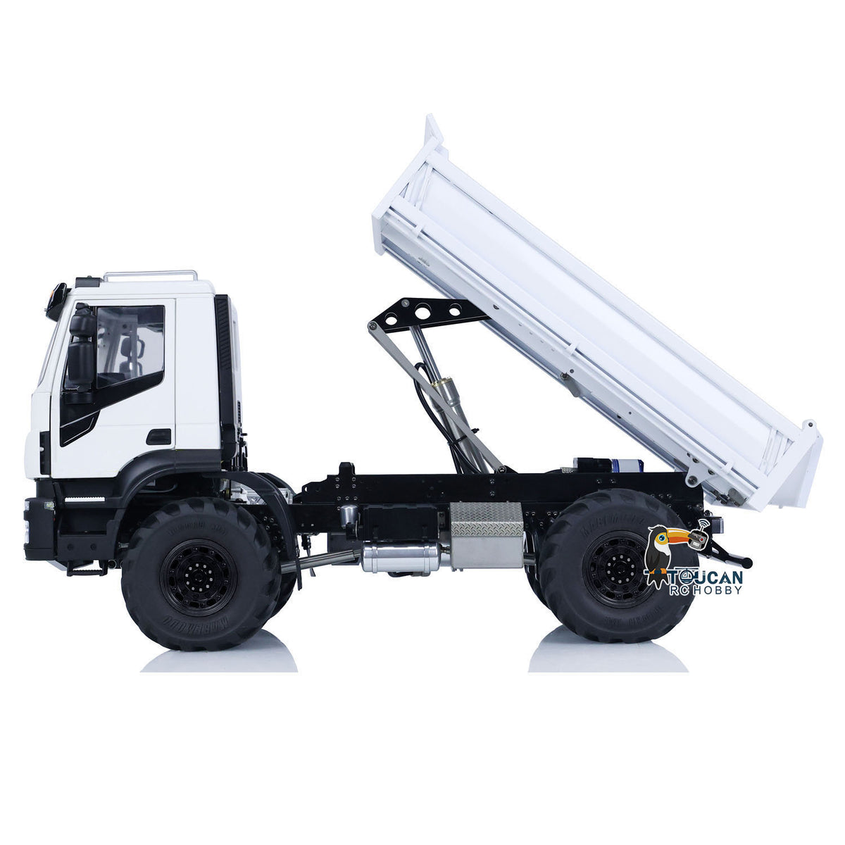 MD 1/14 4x4 Metal Radio Control Hydraulic Dumper Trucks 2Speed Gearbox Differential Locks RC Tipper Light Sound RTR Model
