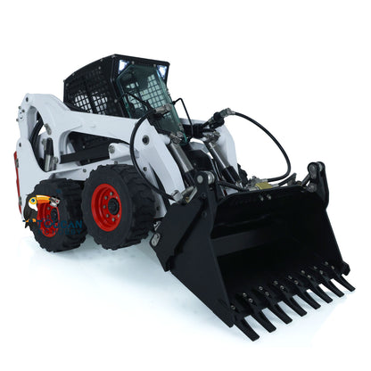 US STOCK LESU 1/14 Bobcat Hydraulic RC Loader Wheeled Skid-Steer Aoue LT5H I6S Radio Cars