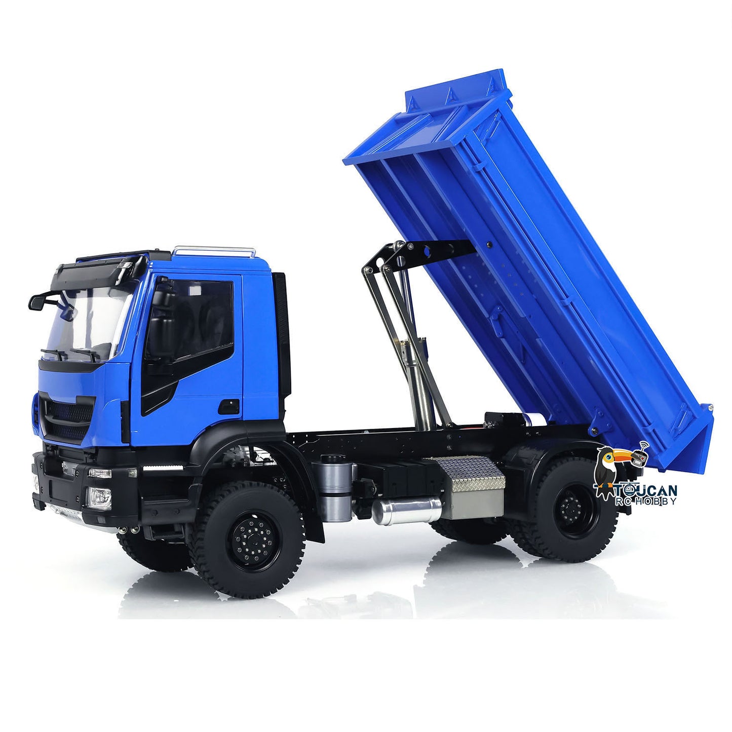 Metal 1/14 4x4 RC Hydraulic Dump Truck RC Tipper Customized Blue
