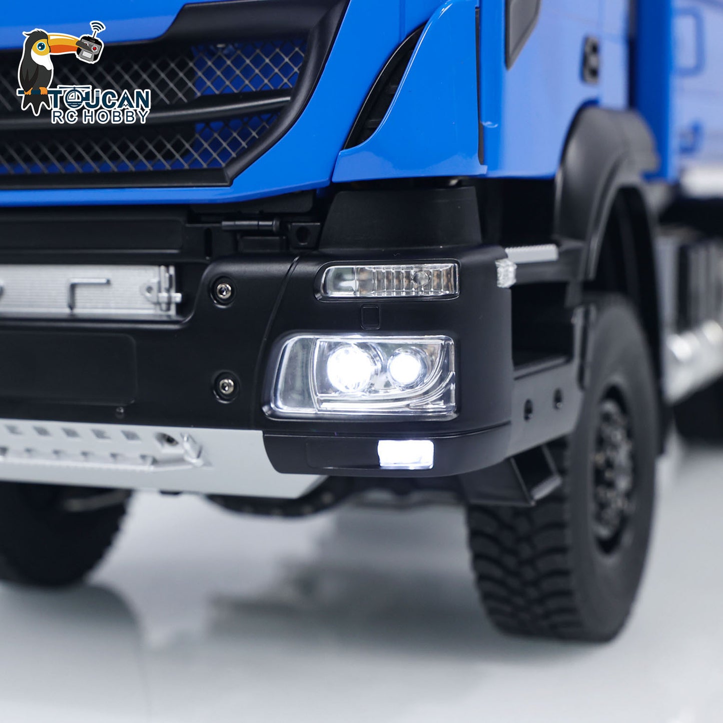 Metal 1/14 4x4 RC Hydraulic Dump Truck RC Tipper Customized Blue