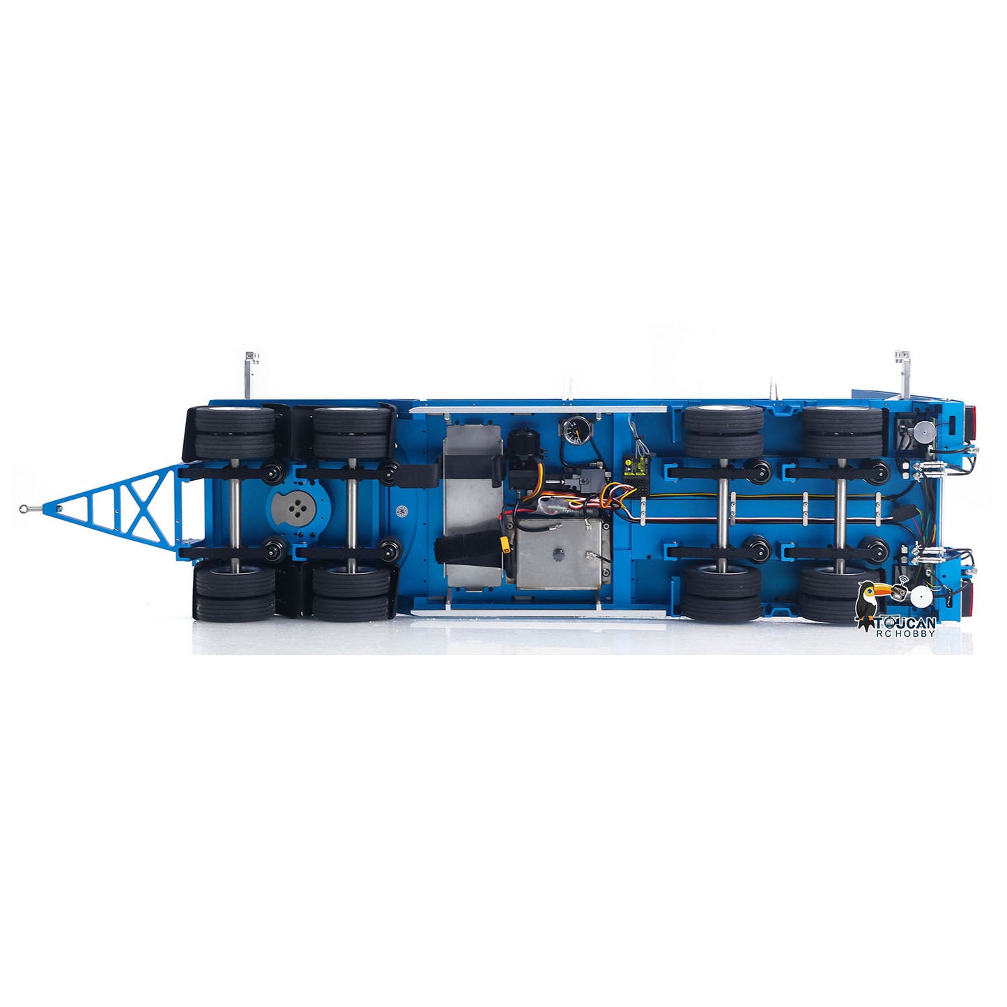 4-Axles Metal Hydraulic Trailer W/ Supported Leg for 1/14 Remote Control Tractor Truck 56379 56375 TAMIYA RC Dumper 56366 RC Lorry Car Model