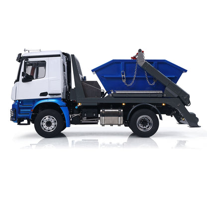 3Speed LESU Skip Loader 3363 Metal 4X4 Chassis 1/14 RC Hydraulic Swing Arm Garbage Dump Truck Light Sound Hub Reduction Axle