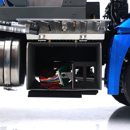 3Speed LESU Skip Loader 3363 Metal 4X4 Chassis 1/14 RC Hydraulic Swing Arm Garbage Dump Truck Light Sound Hub Reduction Axle