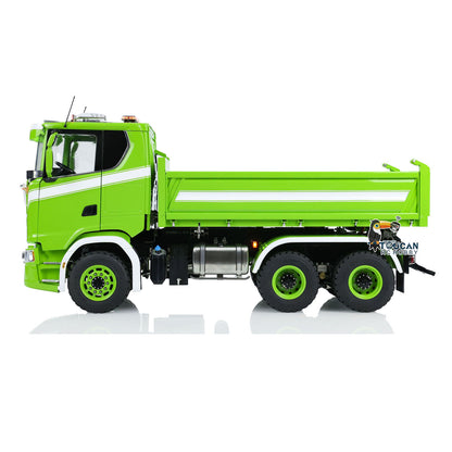LESU 770S 1/14 6x6 RC Camion à benne basculante hydraulique à 3 voies Modèle de benne basculante télécommandé Lumière Son Fumée