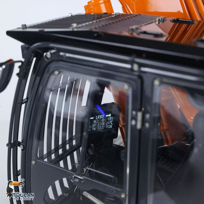 90% Metal LESU 1/14 RC Hydraulic Excavator Aoue ZX490 RTR 2Arms Heavy Digger Model PL18EV Lite Light Sound Smoke