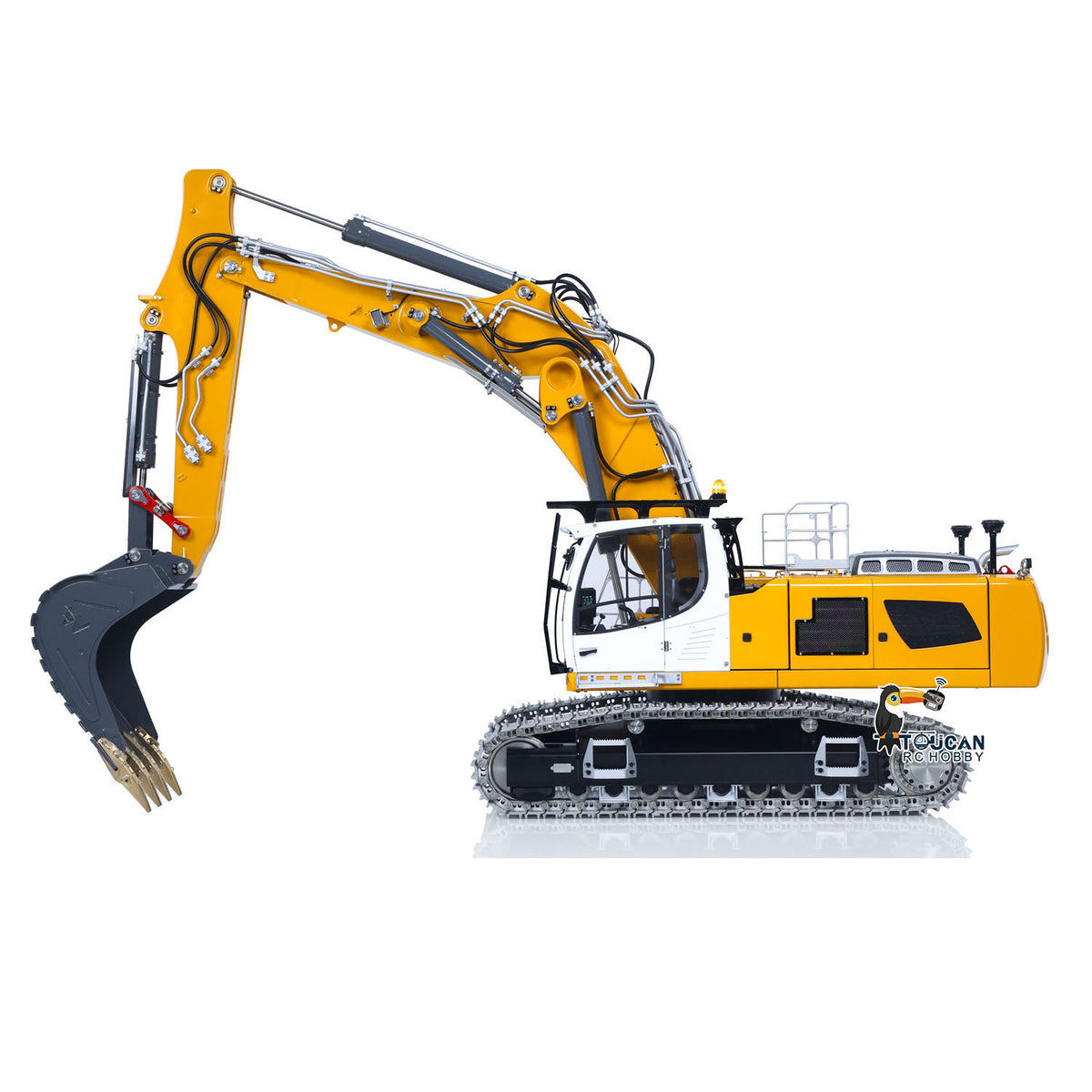 LESU 1/14 RC Hydraulic Excavator LR956 Metal 3 Arms Digger Model 4+3CH Valve Dual Pumps Light Flysky PL18EV LITE
