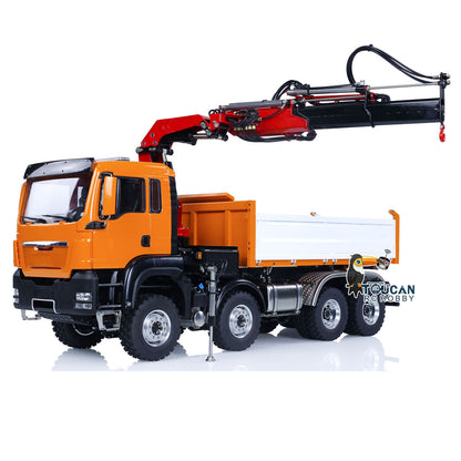 LESU 1/14 Métal MAN 8X8 RTR RC Camion à benne basculante hydraulique assemblé peint avec grue Z0063
