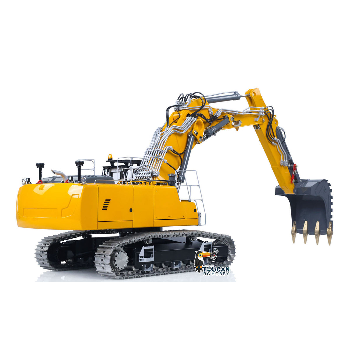 LESU 1/14 RC Hydraulic Excavator LR956 Metal 3 Arms Digger Model 4+3CH Valve Dual Pumps Light Flysky PL18EV LITE