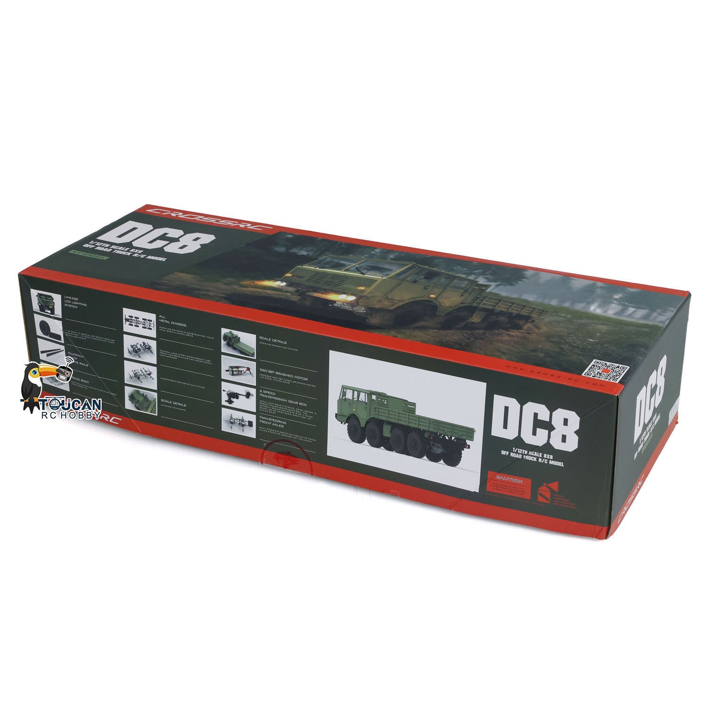 CROSSRC DC8 8X8 1/12 Electric RC Off-road Military Crawler Truck KIT