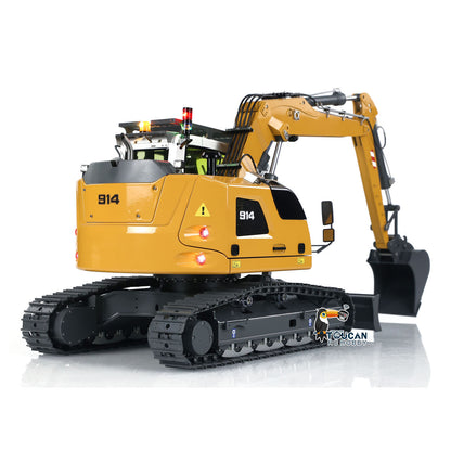 CUT Model 1/14 RC Hydraulic Excavator 914 5CH Valve Metal Remote Control Digger Construction Vehicle Warning Light Flysky ST8 Radio Sound System Charger